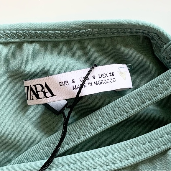 🌸New🌸 Zara Cross Strap Crop Top Small Sea Green - Picture 6 of 8